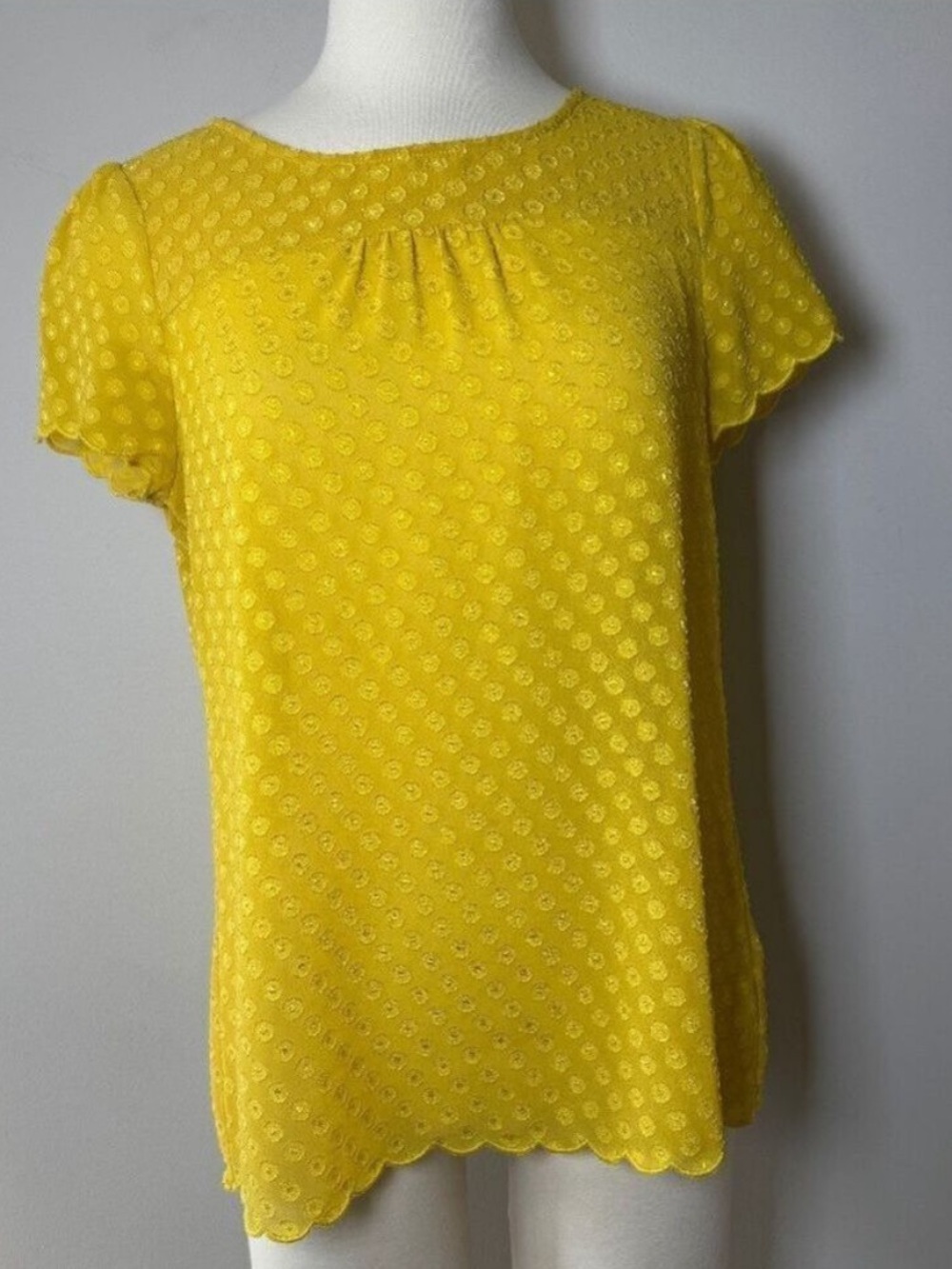 Anthropologie x Maeve Yellow Textured Blouse. Size 8
